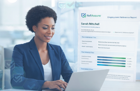 RefAssure completed reference check showing professional PDF report